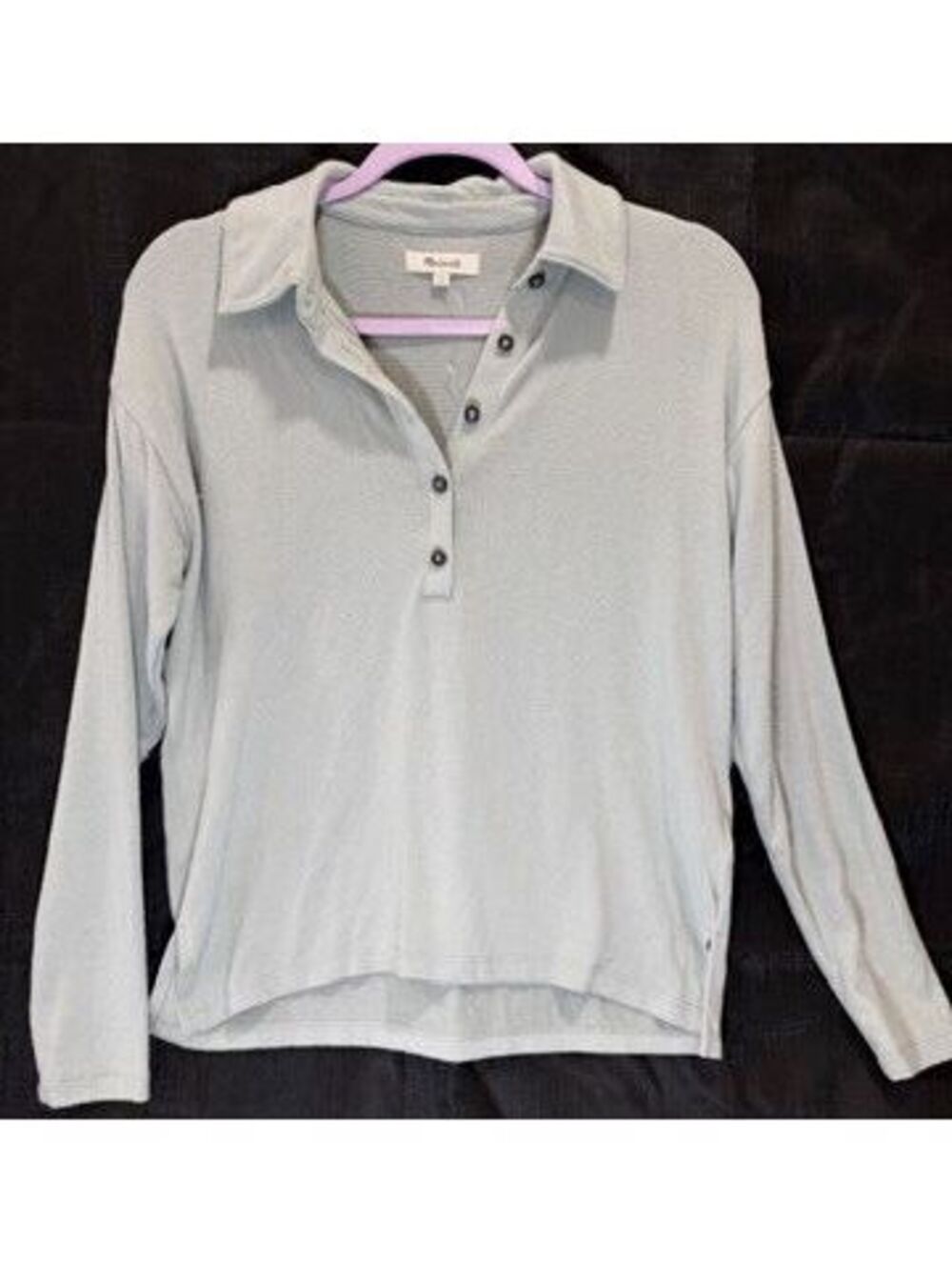 Madewell Womens XS Sage Green Henley Polo Long Sleeve Soft Stretch Pullover